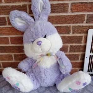Large Purple And White Bunny Plush Pre-owned 24"